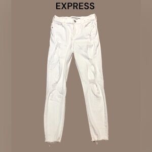 EXPRESS distressed high rise jeggings